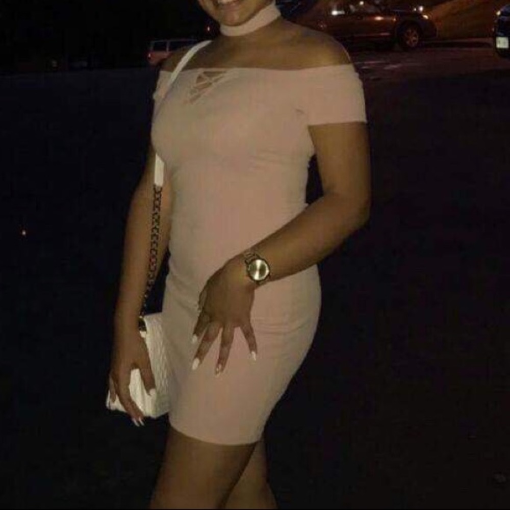 Nudepink choker dress